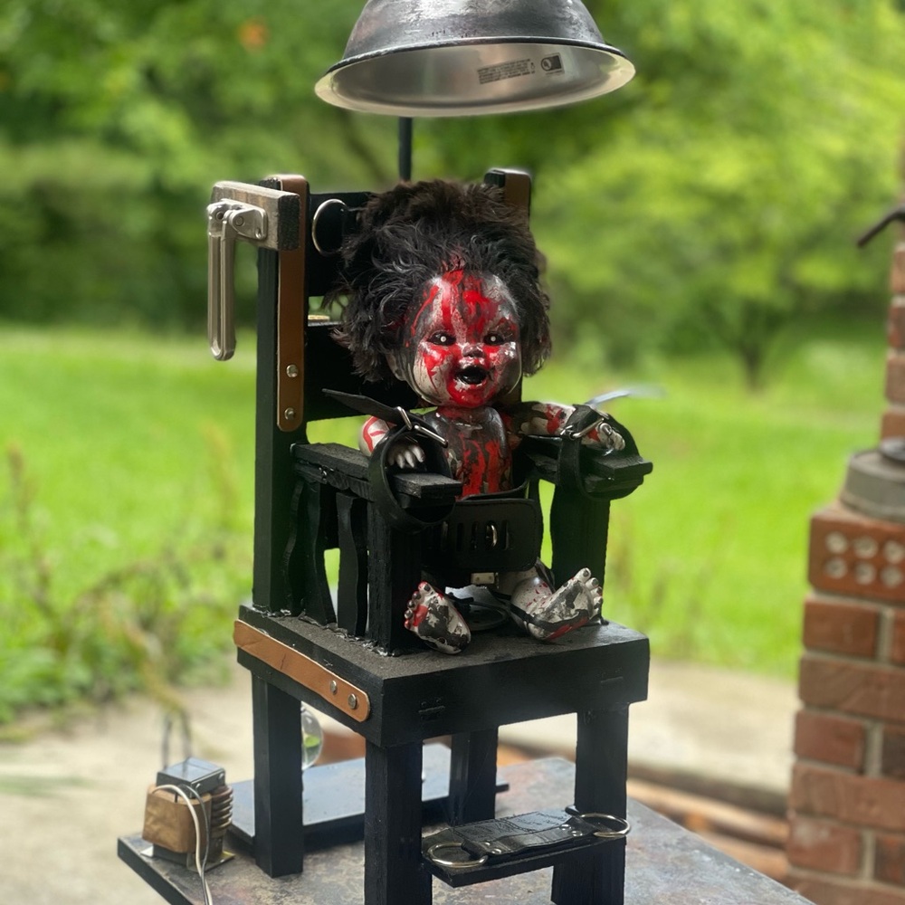 Creepy haunted Baby doll electric chair